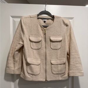 CAbi Posh Textured Zip-Front Pocket Jacket